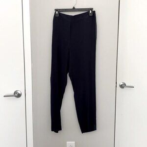 Reiss Pants Navy Blue Straight Leg Casual Trousers Satin Side Stripe Office Work